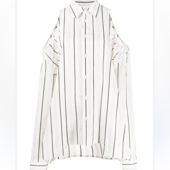 Asymmetrical sheer Maison Margiela open shoulder blouse - Picture 2 of 13